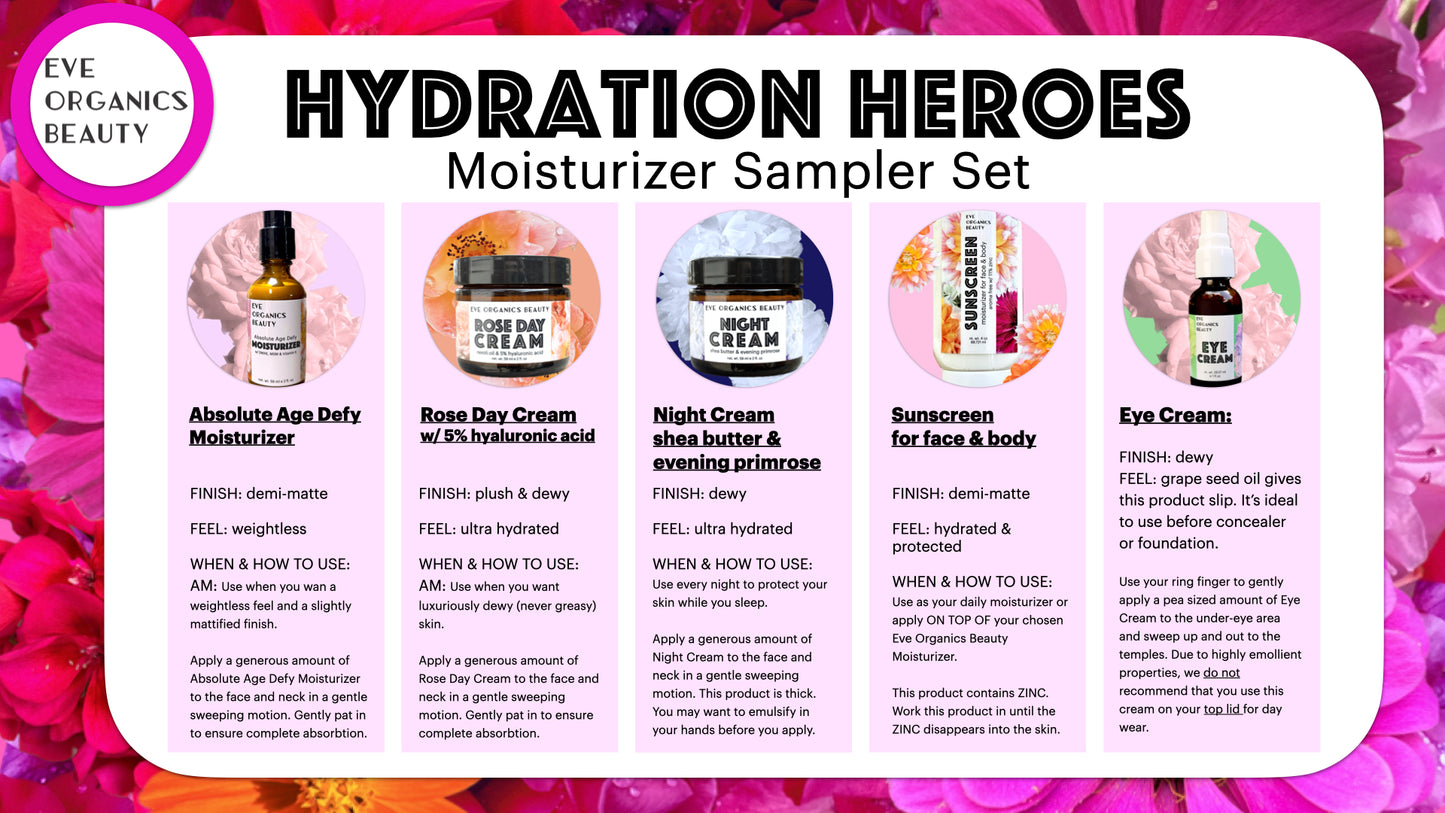 HYDRATION HEROES Moisturizer Sampler Set - Eve Organics Beauty