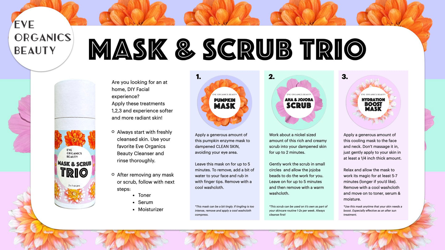 MASK & SCRUB TRIO - Eve Organics Beauty