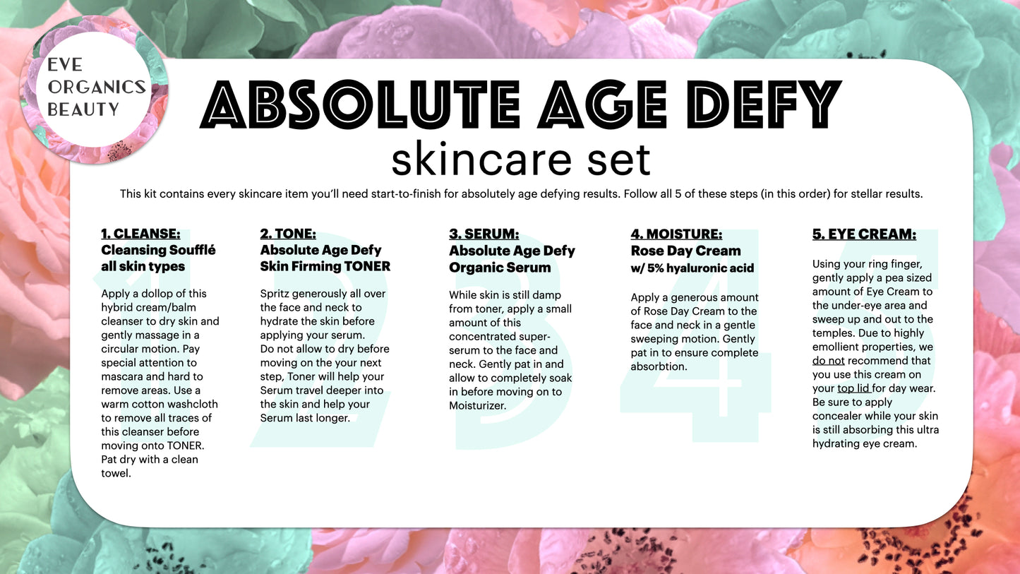 ABSOLUTE AGE DEFY Skincare Set - Eve Organics Beauty