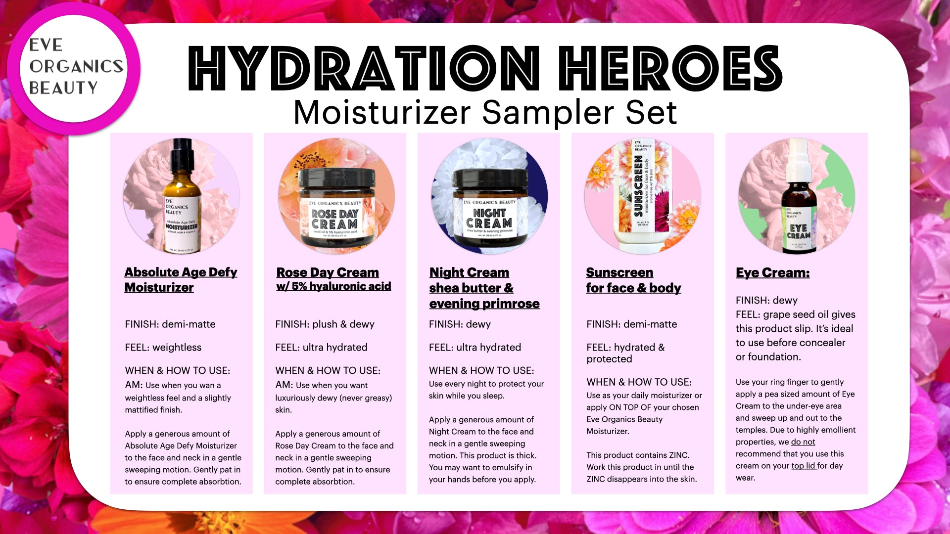 HYDRATION HEROES Moisturizer Sampler Set - Eve Organics Beauty