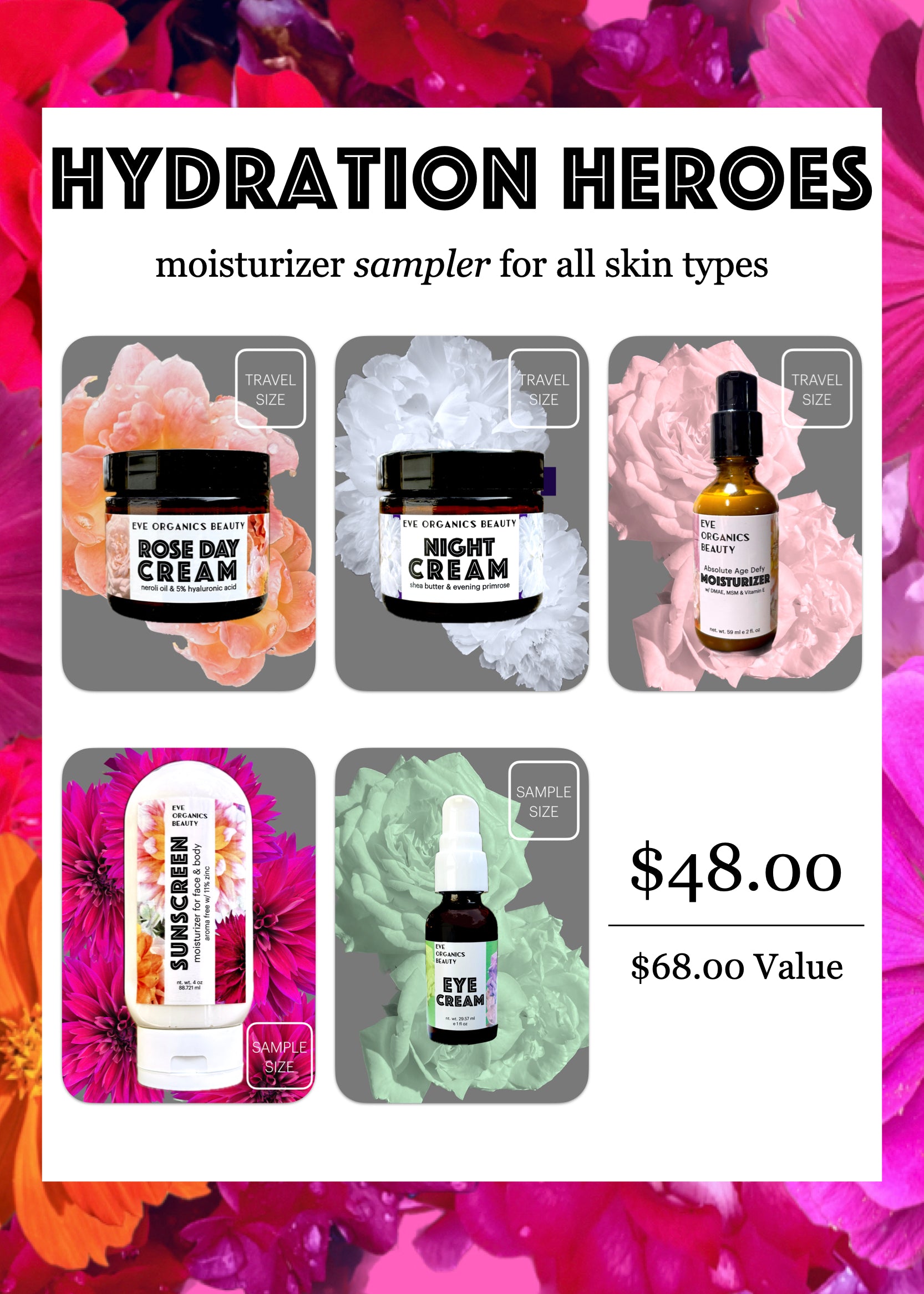 The Hydration Heroes Moisturizer Sampler for all skin types. 