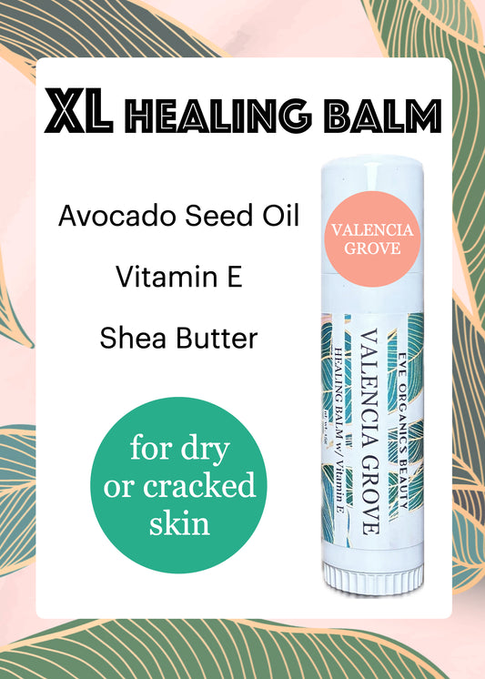 VALENCIA GROVE HEALING BALM FOR DRY OR CRAKCED SKIN IN A 14 GR CHUBBY TUBE.