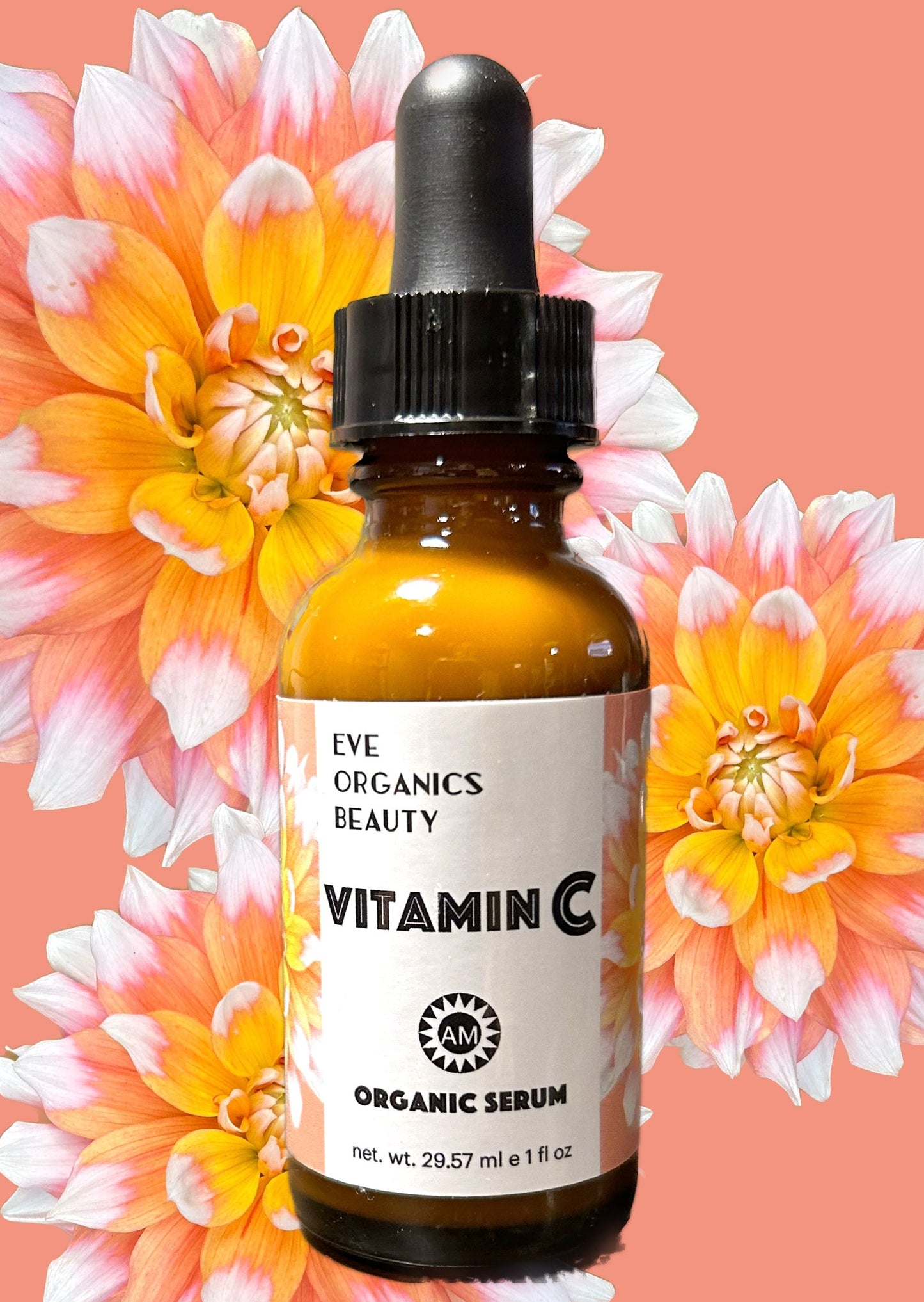 VITAMIN C ORGANIC SERUMS FOR INCREASED BRIGHTNESS & CLARITY. COMBATS SUN DAMAGE